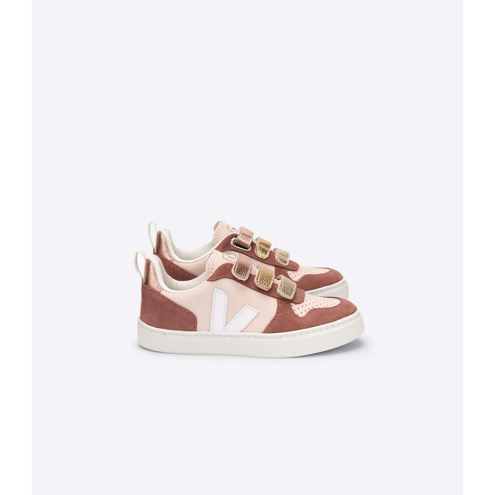 Veja V-10 CHROMEFREE Sko Barn Rosa | NO 740QMA